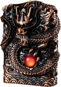 Cool Lighters, Windproof Carving Dragon Antique Lighter, Reusable Kerosene Grinding Wheel Lighter for Collection, Decorative, Gift, Present (Without Fuel) (Bronze)