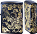 Zippo Lighter, Two Sided Phoenix Black Gold Jug, Double Sided Continuous Processing
