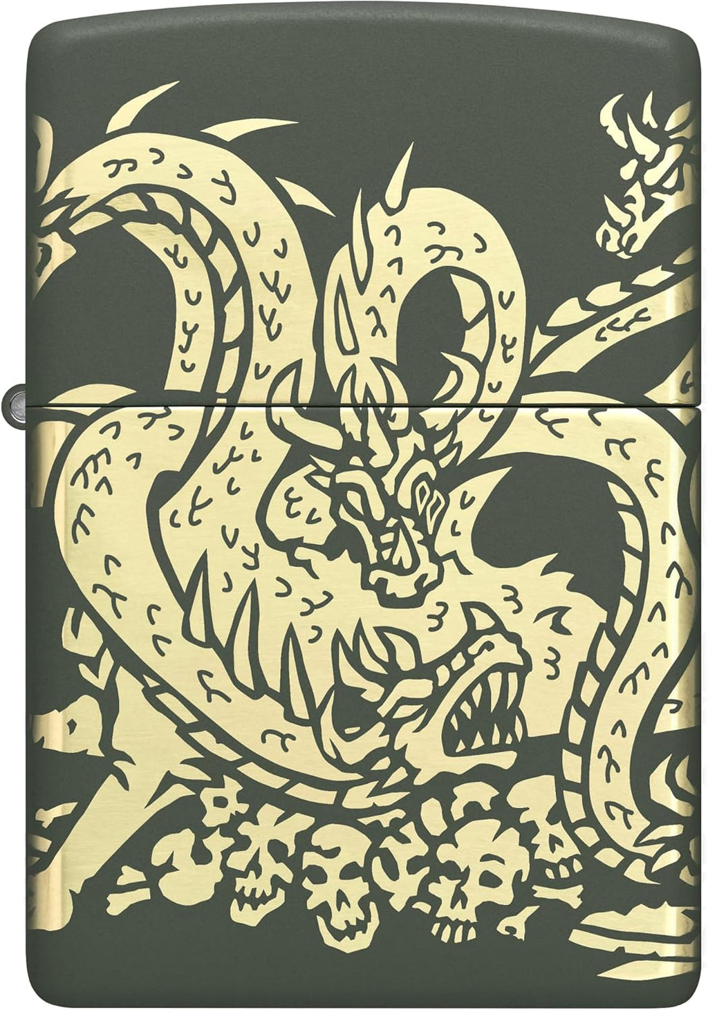Zippo Dragon Design Green Matte Pocket Lighter