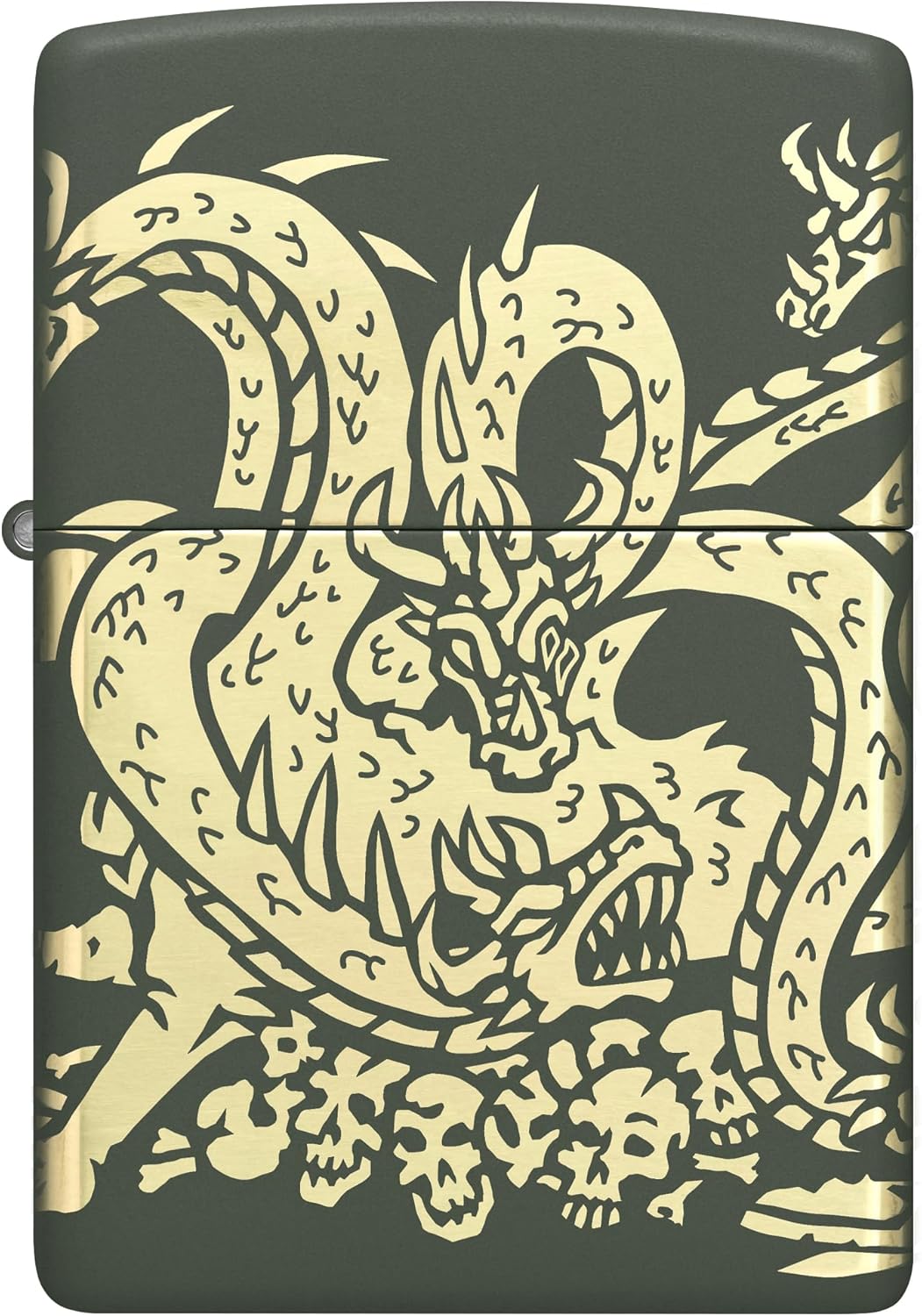 Zippo Dragon Design Green Matte Pocket Lighter